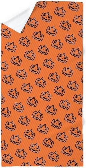 CafePress Jack O Lantern Pattern 30"x60" Absorbent Cotton Back, Soft Beach, Pool Towel