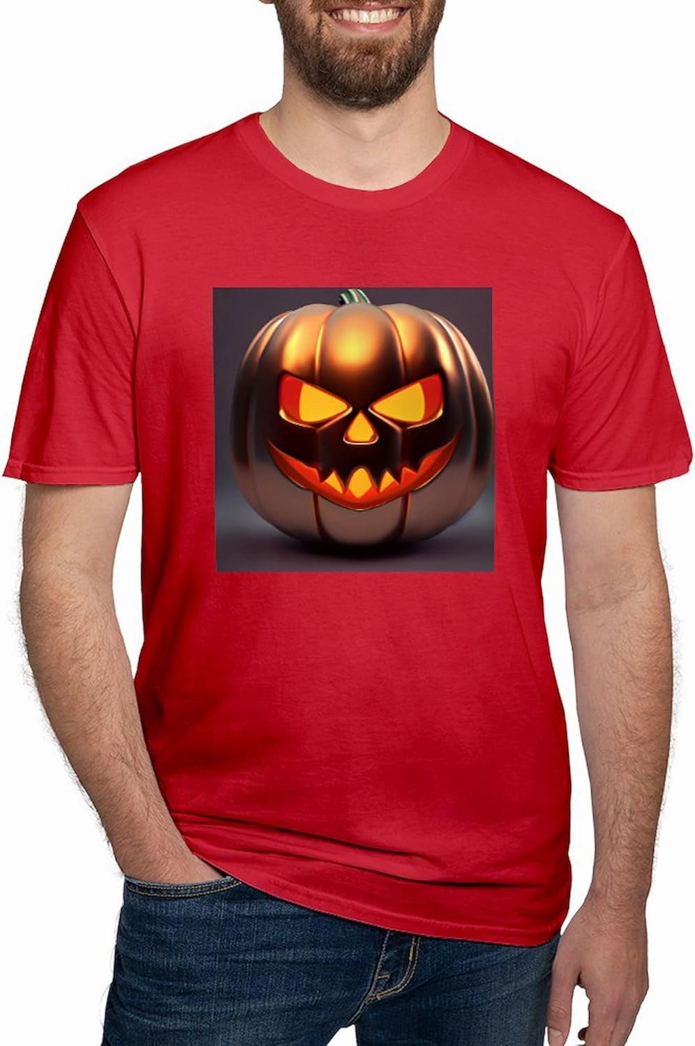 CafePress Shiny Jack O' Lantern Men's Classic T Shirt Men's Fitted Graphic T-Shirt