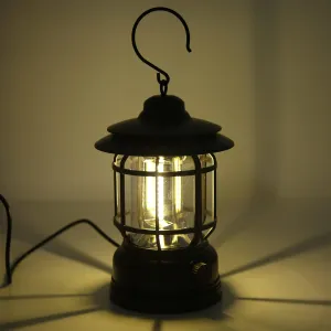 Camping Lantern, ABS Battery Powered Warm Light COB 360 Degree Retro Lamp for Power Outage Outdoor Home Decoration