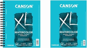 Canson XL Watercolor Paper Pads, 7x10 Inches 30 Sheets and 9x12 Inches 30 Sheets, Cold Press Textured Artist Paper