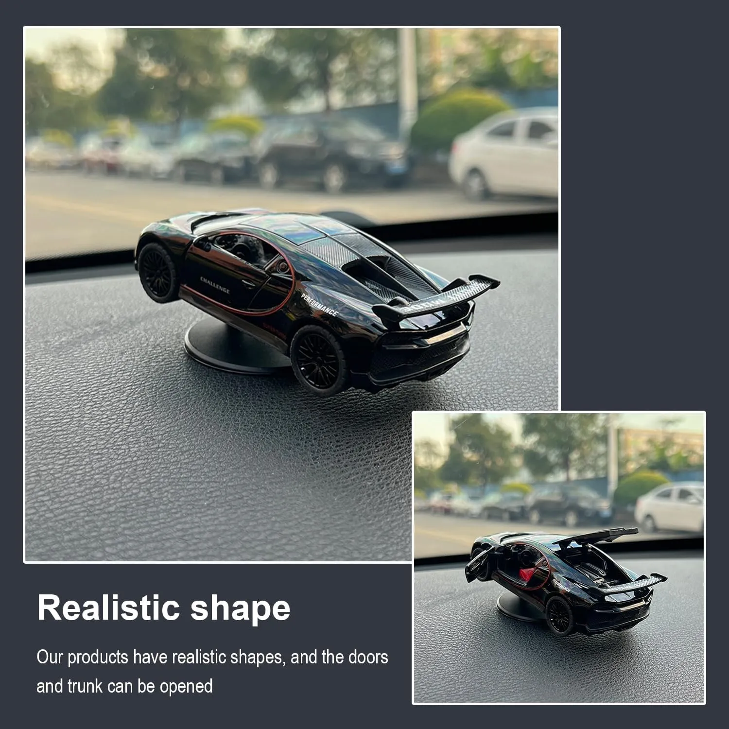 Car Dashboard Decorations - Alloy Drifting Spin Car Model, 1:36 Scale Rotating Metal Ornament, Fun & Cool Gadgets for Men, Sporty Dynamic Auto Accessories with Bobble Head-Style Design (04)