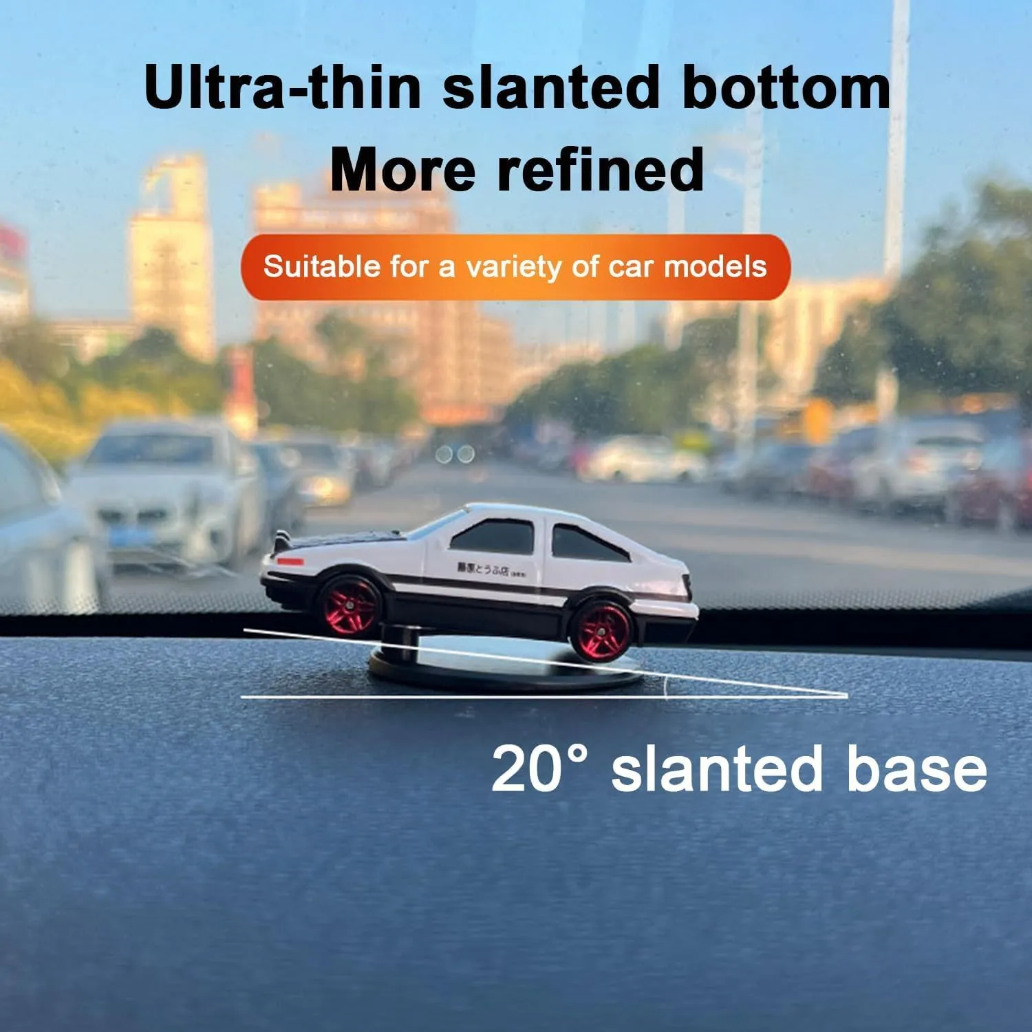 Car Dashboard Decorations - Alloy Drifting Spin Car Model, 1:36 Scale Rotating Metal Ornament, Fun & Cool Gadgets for Men, Sporty Dynamic Auto Accessories with Bobble Head-Style Design (04)