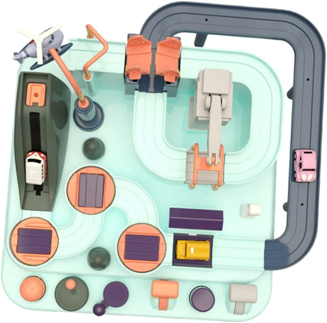 Car Race Track Interactive Adventure for DIY Design with Small Cars Enhances Coordination Skills for Indoor Play