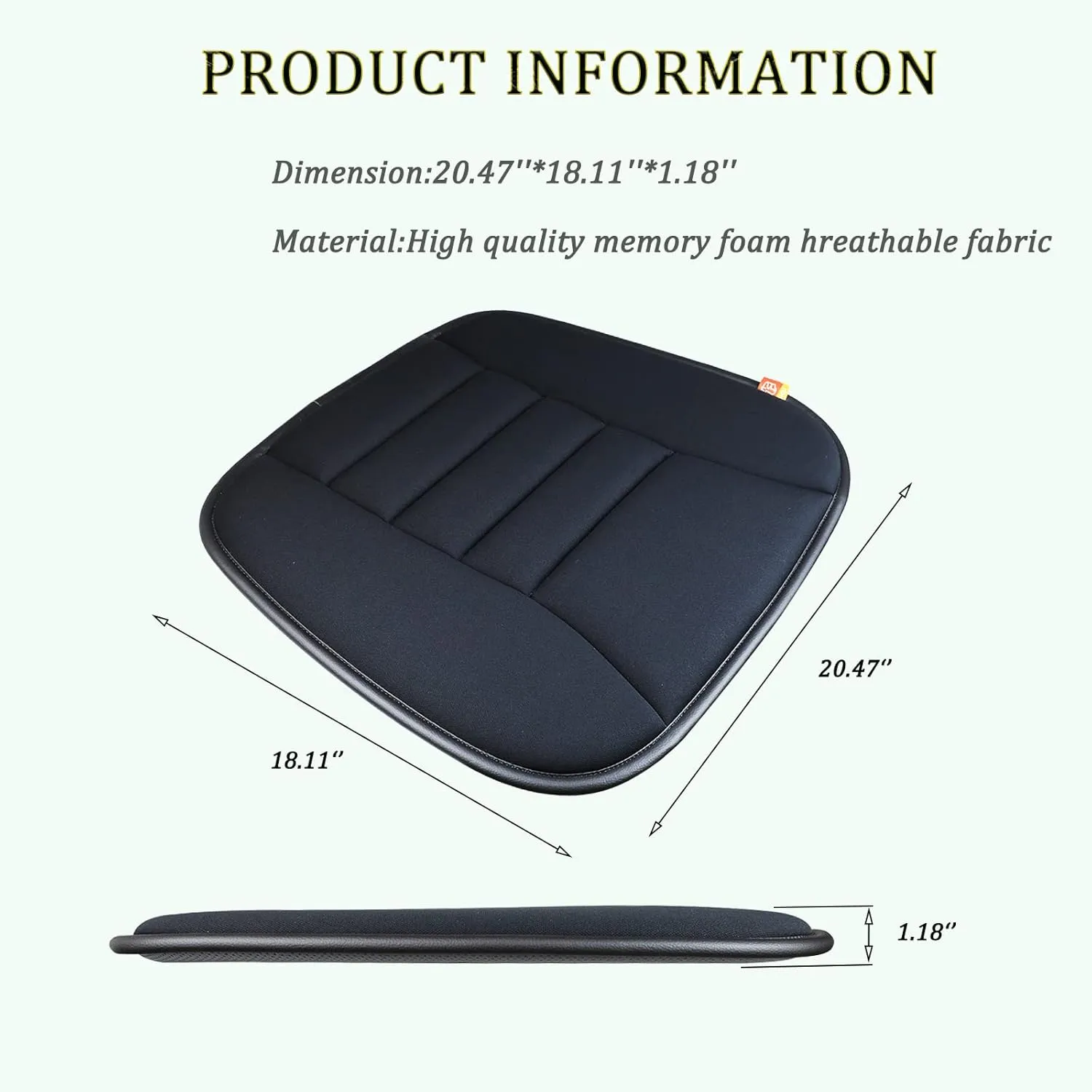 Car Seat Cushion Pad for Driving Seat Cushions for Office Chairs/Truck Memory Foam Seat Cushion Comfortable and Durable Black