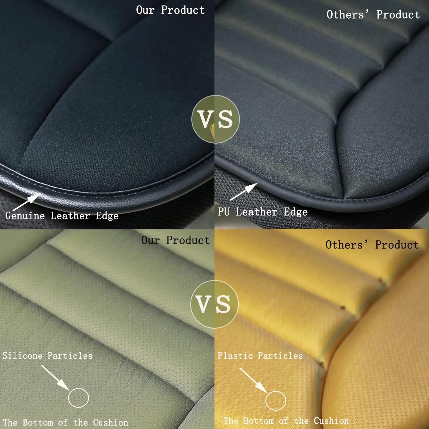 Car Seat Cushion Pad for Driving Seat Cushions for Office Chairs/Truck Memory Foam Seat Cushion Comfortable and Durable Black