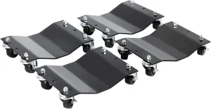 Car Wheel Dolly Set of 4 - Heavy Duty Antiskid 16x12” Car Dolly Tire Skates with 6000lb Capacity - 360 Degree Rotatable Wheel Dollies for Cars, Trucks, Trailers, Motorcycles or Boats by Pentagon Tools