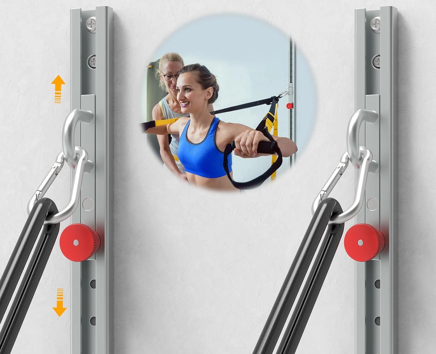 Carbon Steel Reinforced Version (2pcs) Resistance Band Wall Anchor With Automatic Locking Function， Wall Station Anchor For Resistance Bands,Resistance Band Wall Mount System ﻿