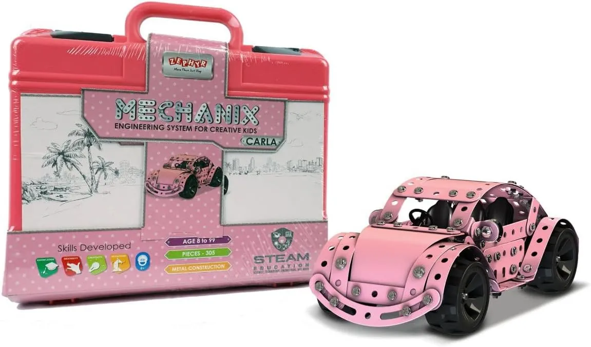 Carla DIY Toy, Building and Construction Set, for Boys and Girls Age 7 , Pink