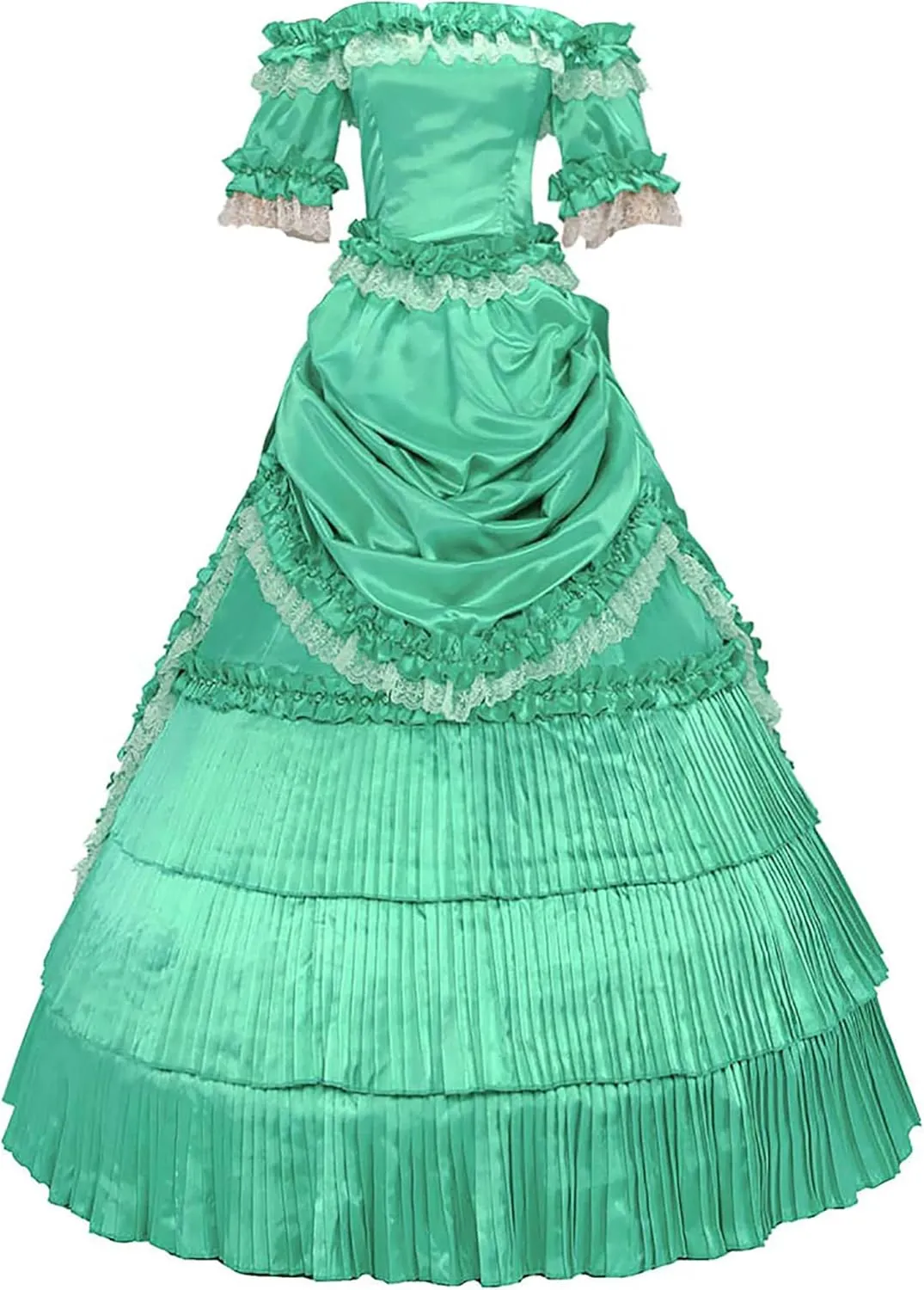 CASF Classic Klassiker Victorian Steampunk Ruffles Herrlich Lace Ball Gown Dress