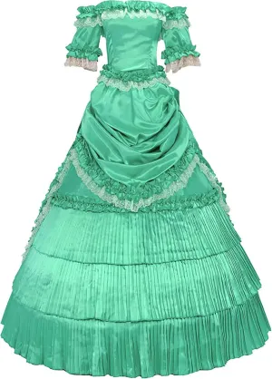 CASF Classic Klassiker Victorian Steampunk Ruffles Herrlich Lace Ball Gown Dress