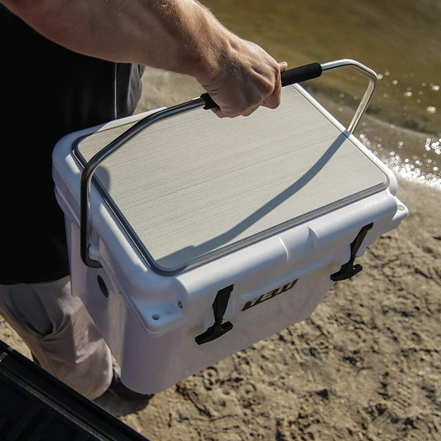Castaway Customs SeaDek Foam Yeti Seat Cushion | 3M Adhesive Backing | Cooler Pad Accessory | Washable & Durable | Fits Tundra 35
