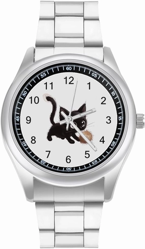 Cat and Fur Ball Fashion Classic Wrist Watches for Men Casual Business Dress Watch Unisex