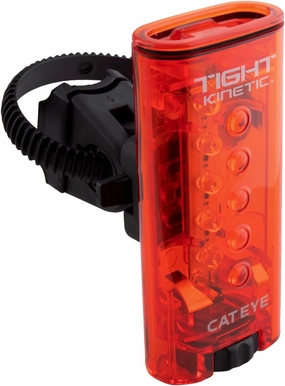 CATEYE Tight Kinetic Rear LED Bike Tail Light – IPX-7 Waterproof Bike Safety Light with Kinetic Brake Feature, 360 Degree Visibility, Battery-Powered Operation