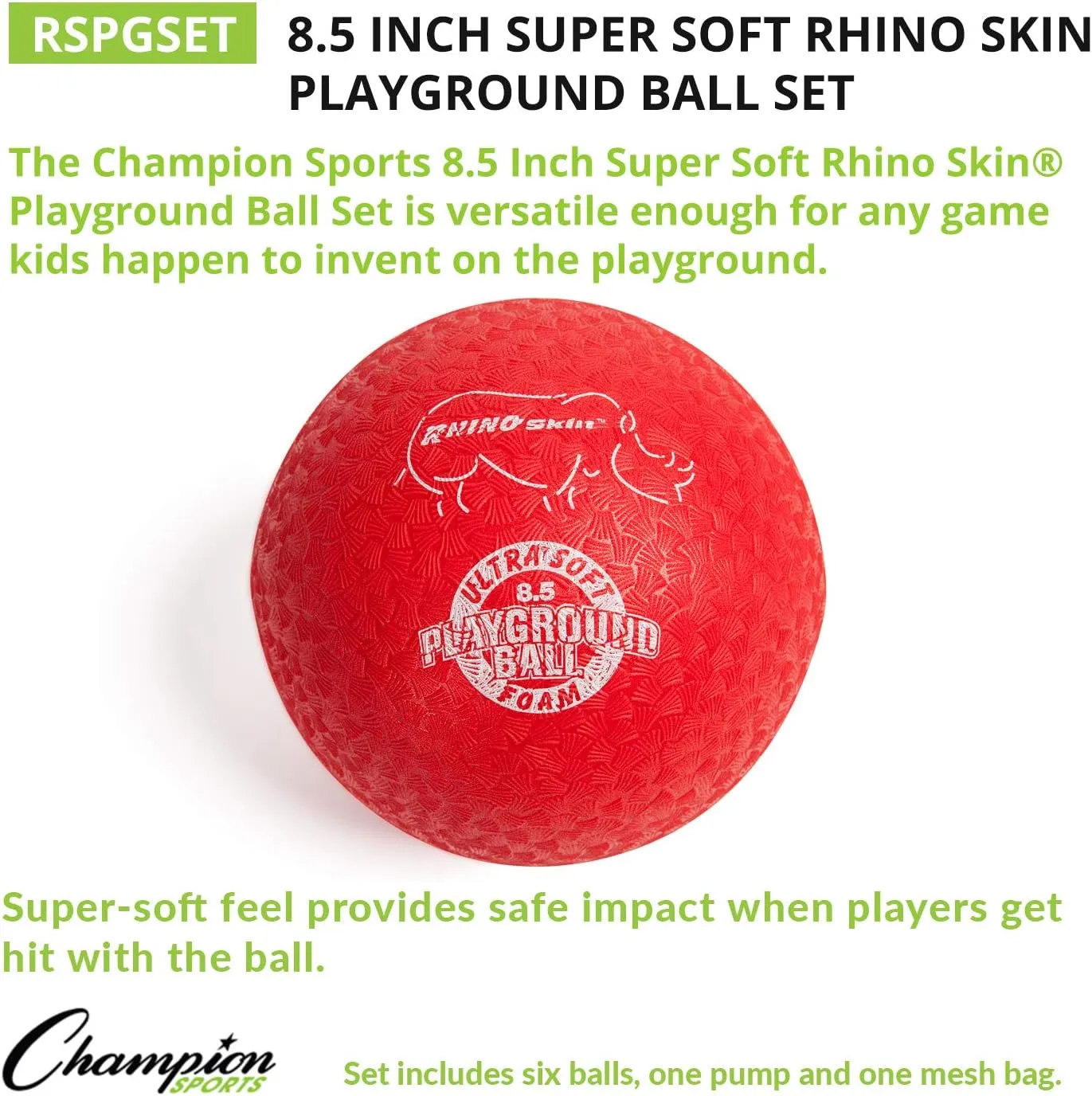 Champion Sports Rhino Skin Soft Inflateable Playground Ball Set
