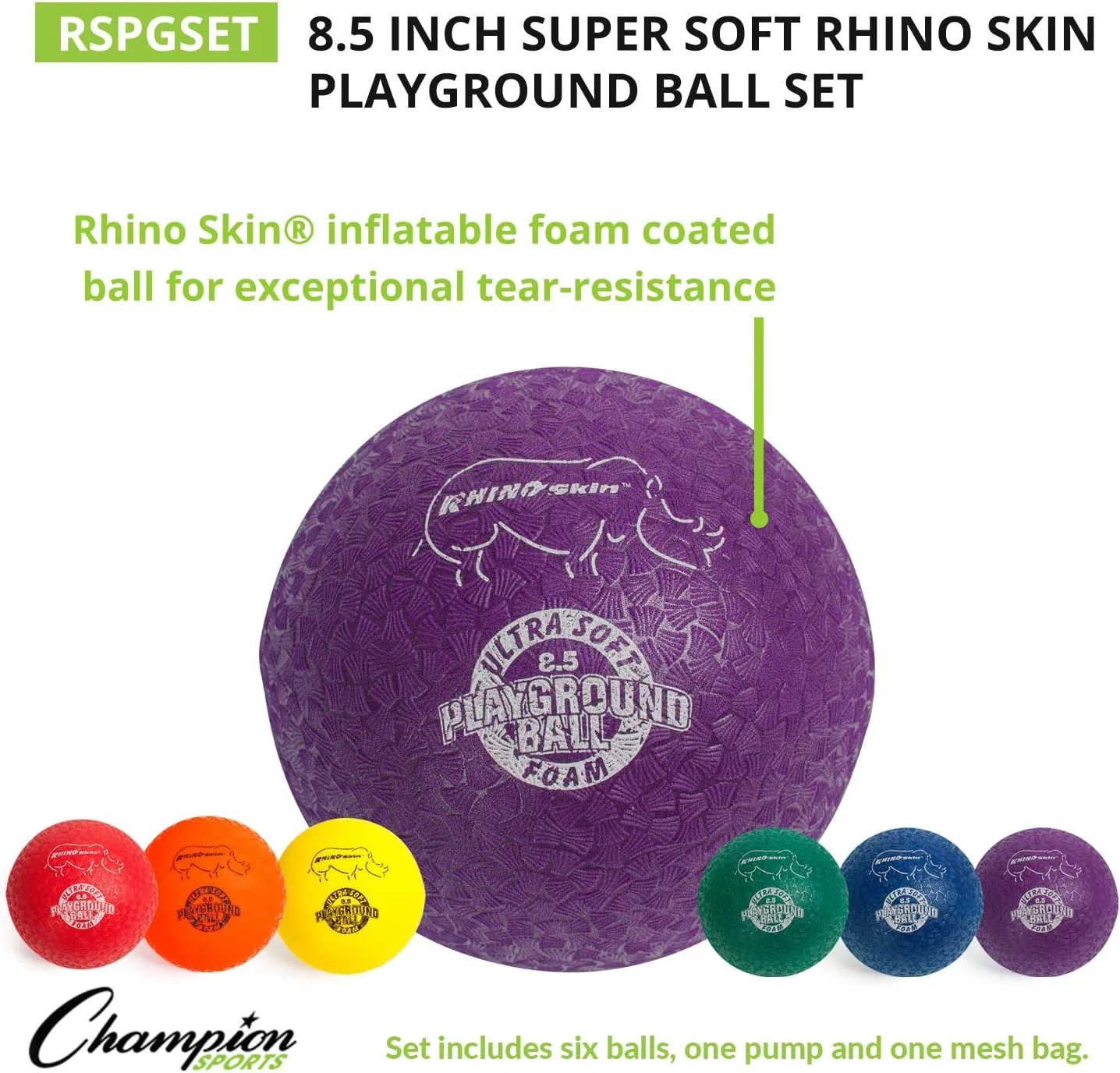 Champion Sports Rhino Skin Soft Inflateable Playground Ball Set