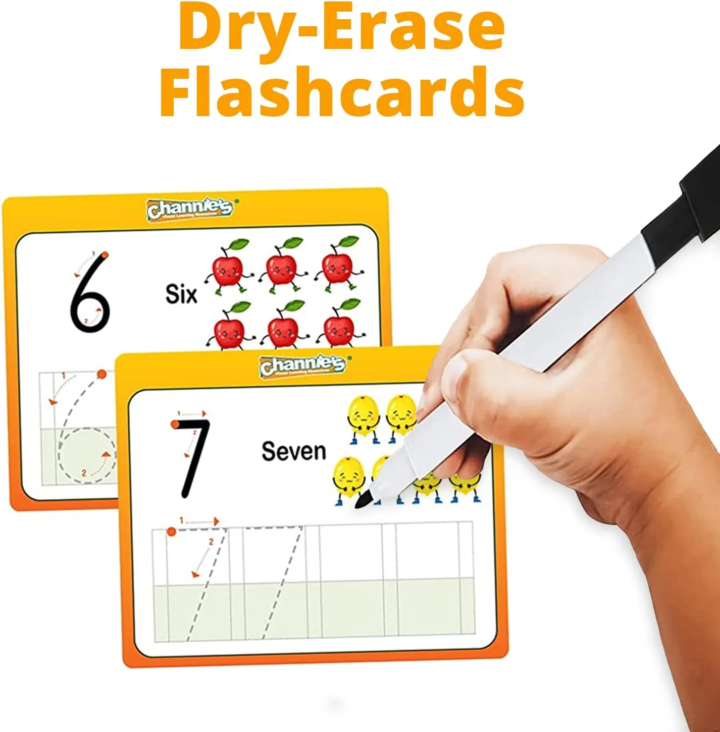 Channie’s My First Dry Erase Number and Alphabet Flashcards for Kids Ages 3-5, 26 Visual ABC Flash Cards for Letter Tracing   10 Number Kindergarten Flash Cards, Reusable & Fun