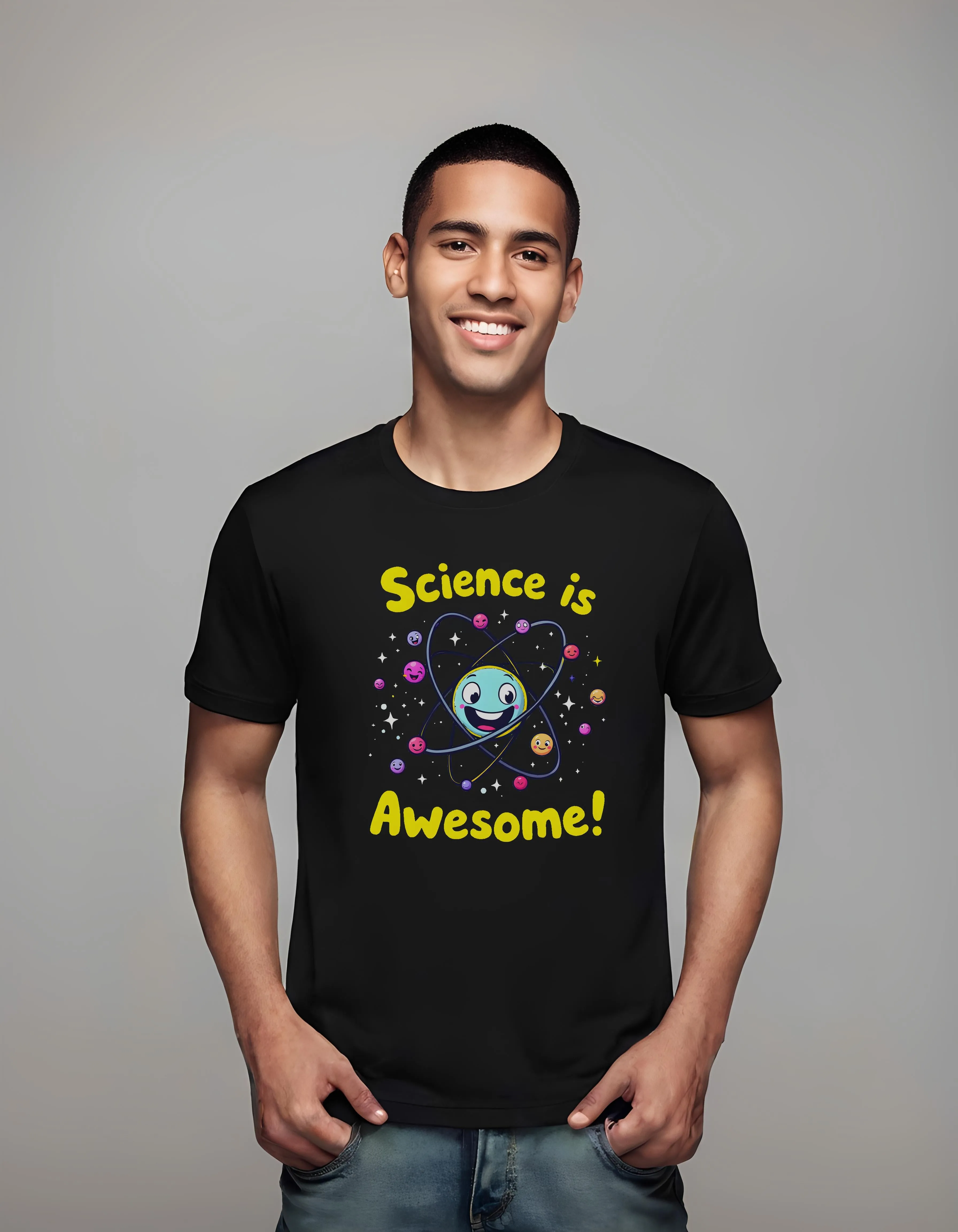 Cheerful Atom Science Art | Classic T-Shirt (Unisex)