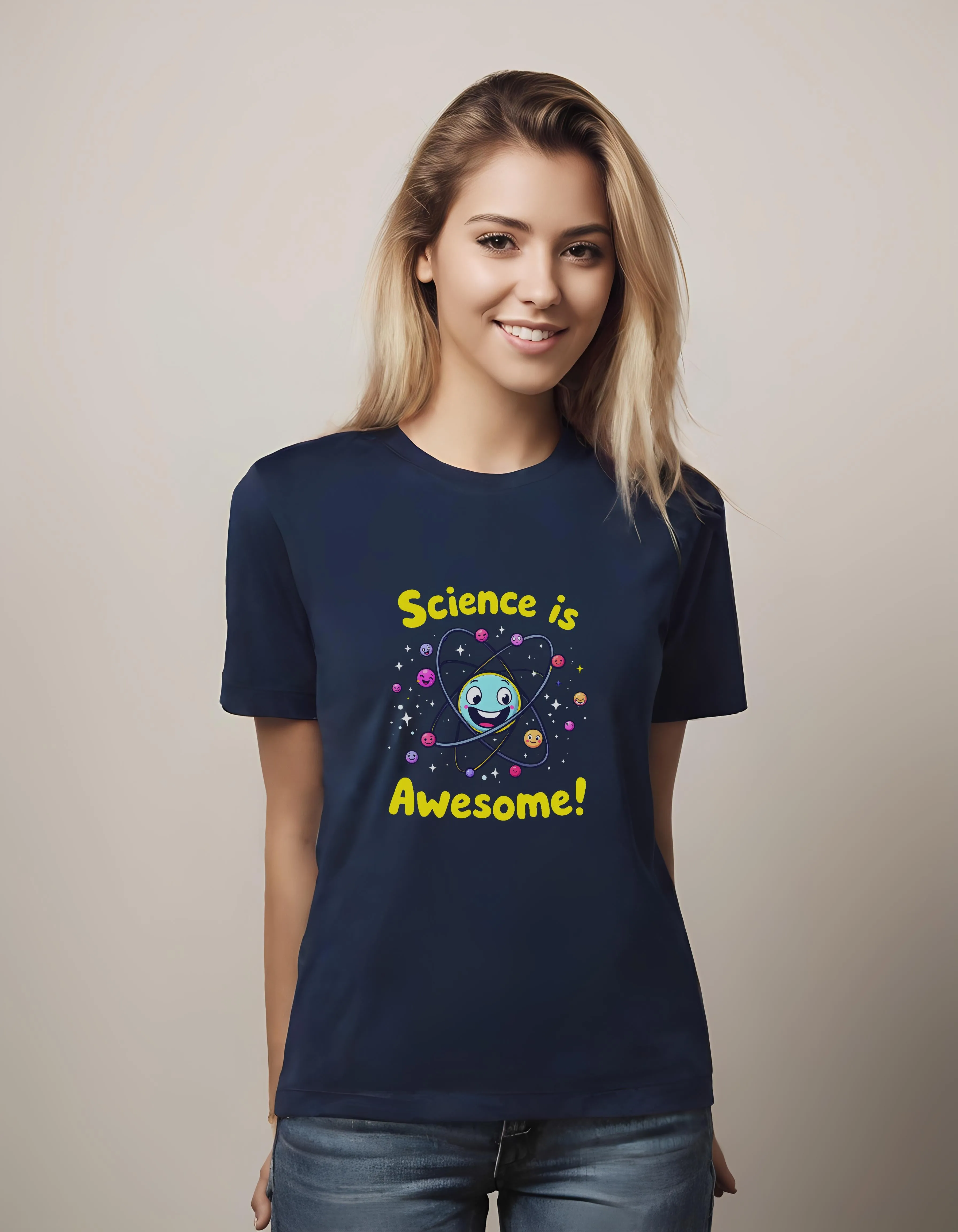 Cheerful Atom Science Art | Classic T-Shirt (Unisex)