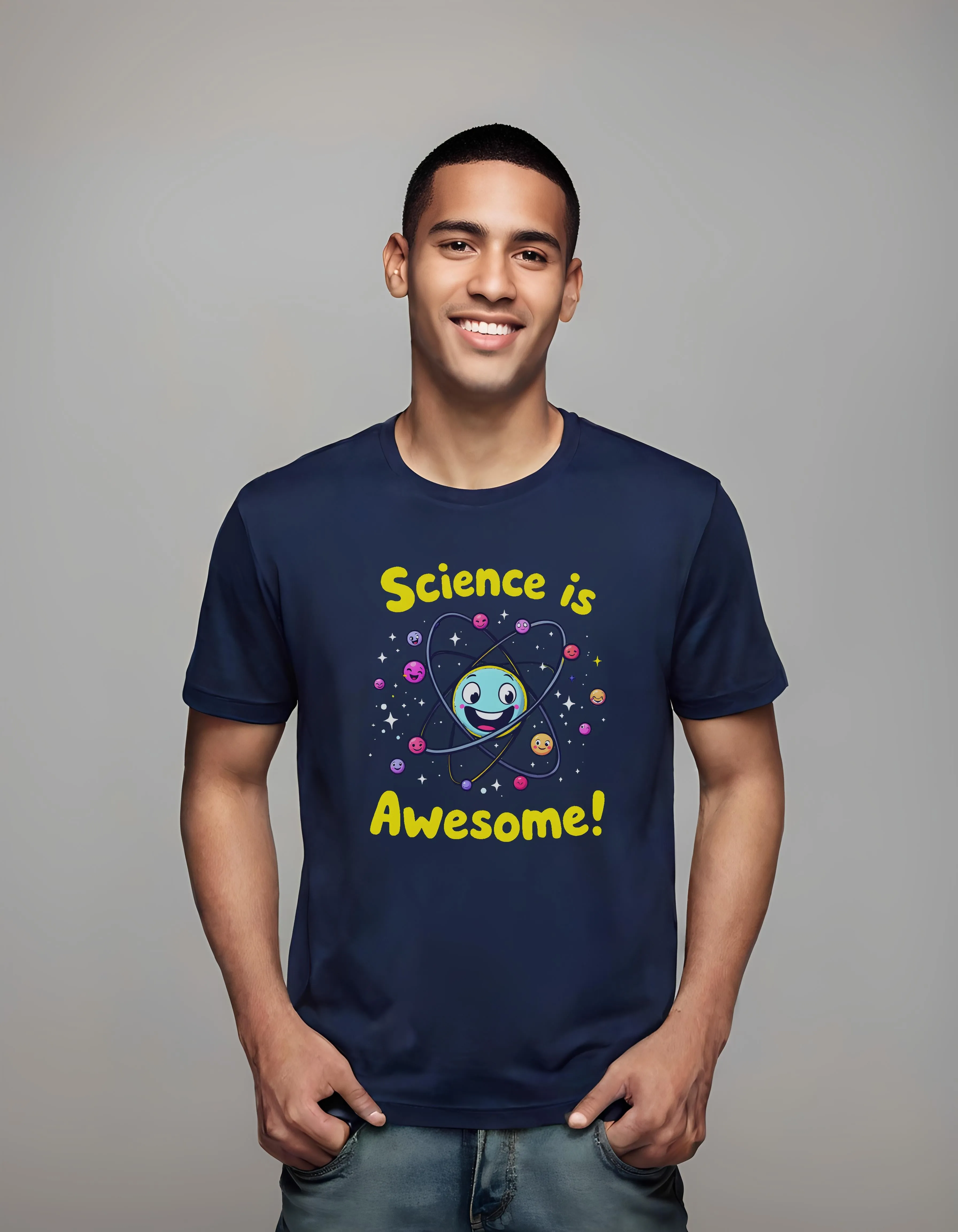 Cheerful Atom Science Art | Classic T-Shirt (Unisex)
