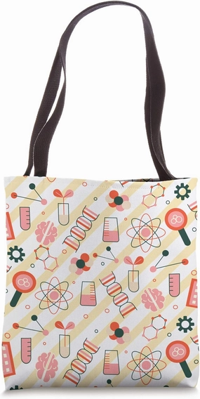 Chemistry Pattern Atom Science Chemist Novelty Gift Tote Bag