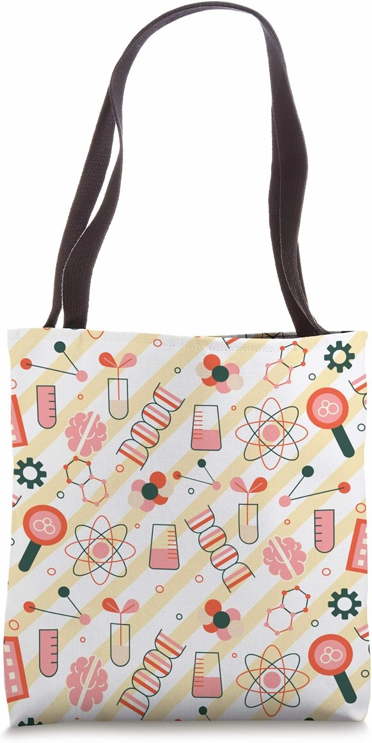 Chemistry Pattern Atom Science Chemist Novelty Gift Tote Bag