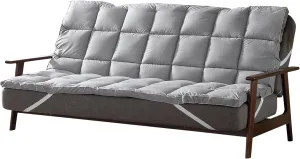 CirclesHome Grey Futon Mattress Toppers with Anti-Slip Anchors - Futon Cover Filled with Plush Down Alternative Fill - Full Size Futon Cover is Soft, Comfortable and Allergy Free (Size: 54 x 75 x 2)
