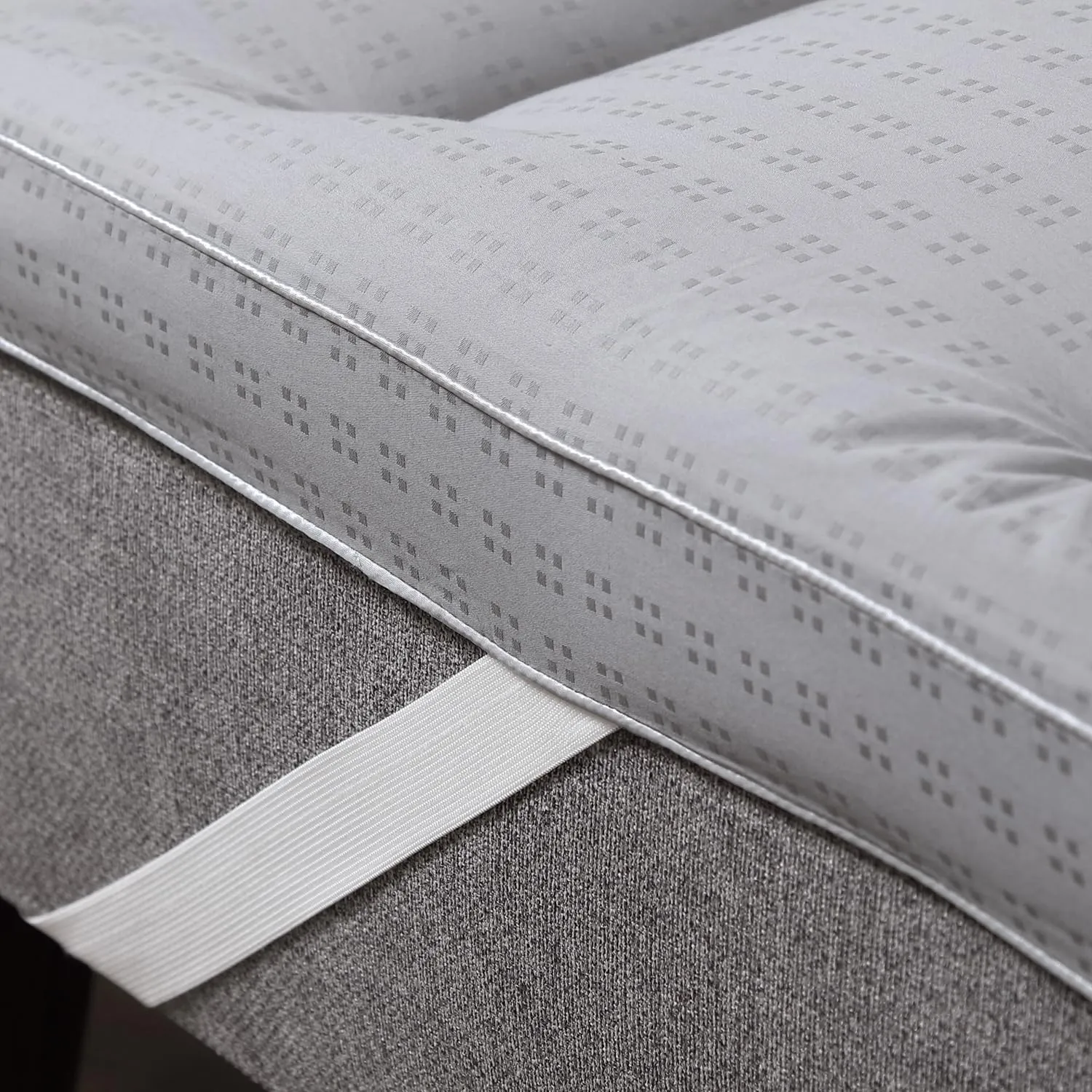 CirclesHome Grey Futon Mattress Toppers with Anti-Slip Anchors - Futon Cover Filled with Plush Down Alternative Fill - Full Size Futon Cover is Soft, Comfortable and Allergy Free (Size: 54 x 75 x 2)