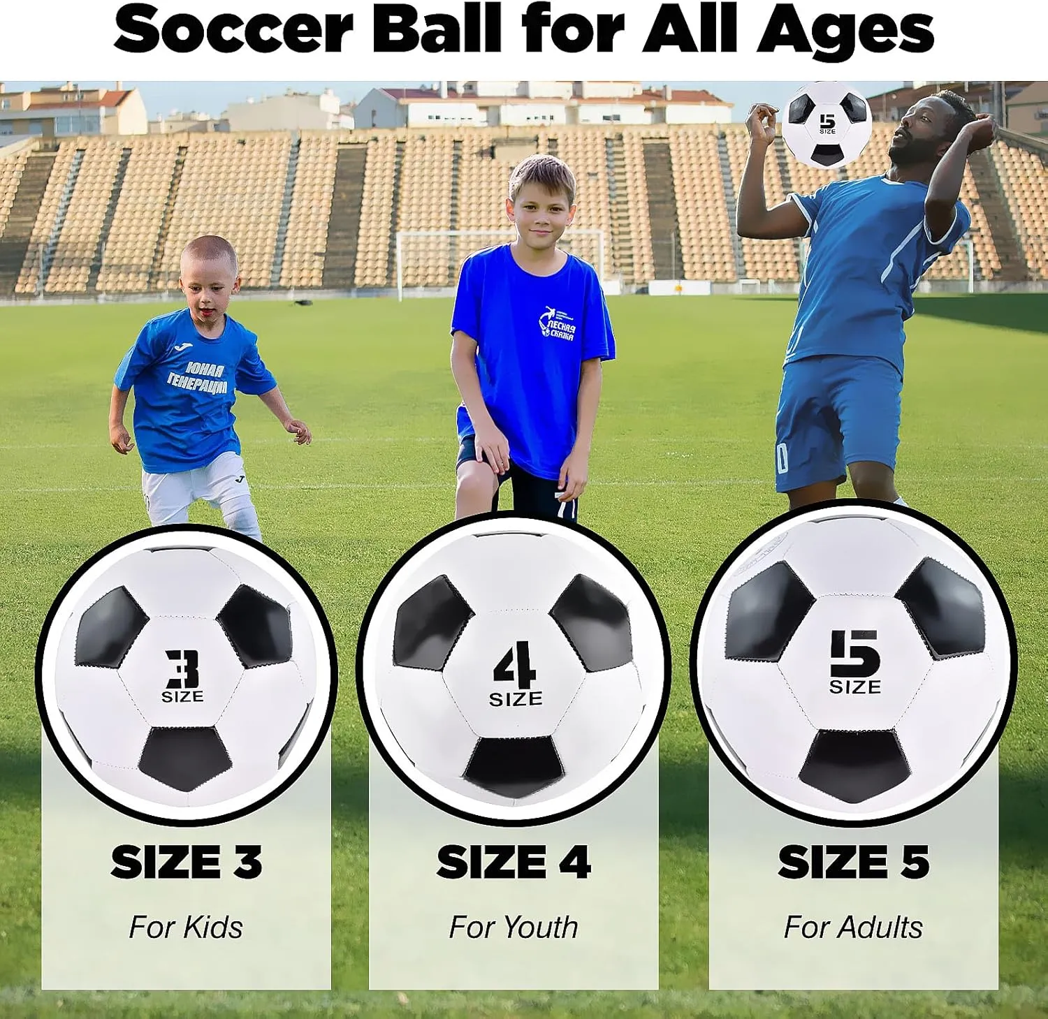 Classic deflated Soccer Balls Size 4/5 with Pump and Mesh Bag for Indoor Outdoor Lawn Game Training Practice Bulk Sport Gift for Teens Adults