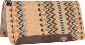 Classic Equine Wool Top 3/4 Inch Saddle Pad 32x34 Sand-Aqua OS