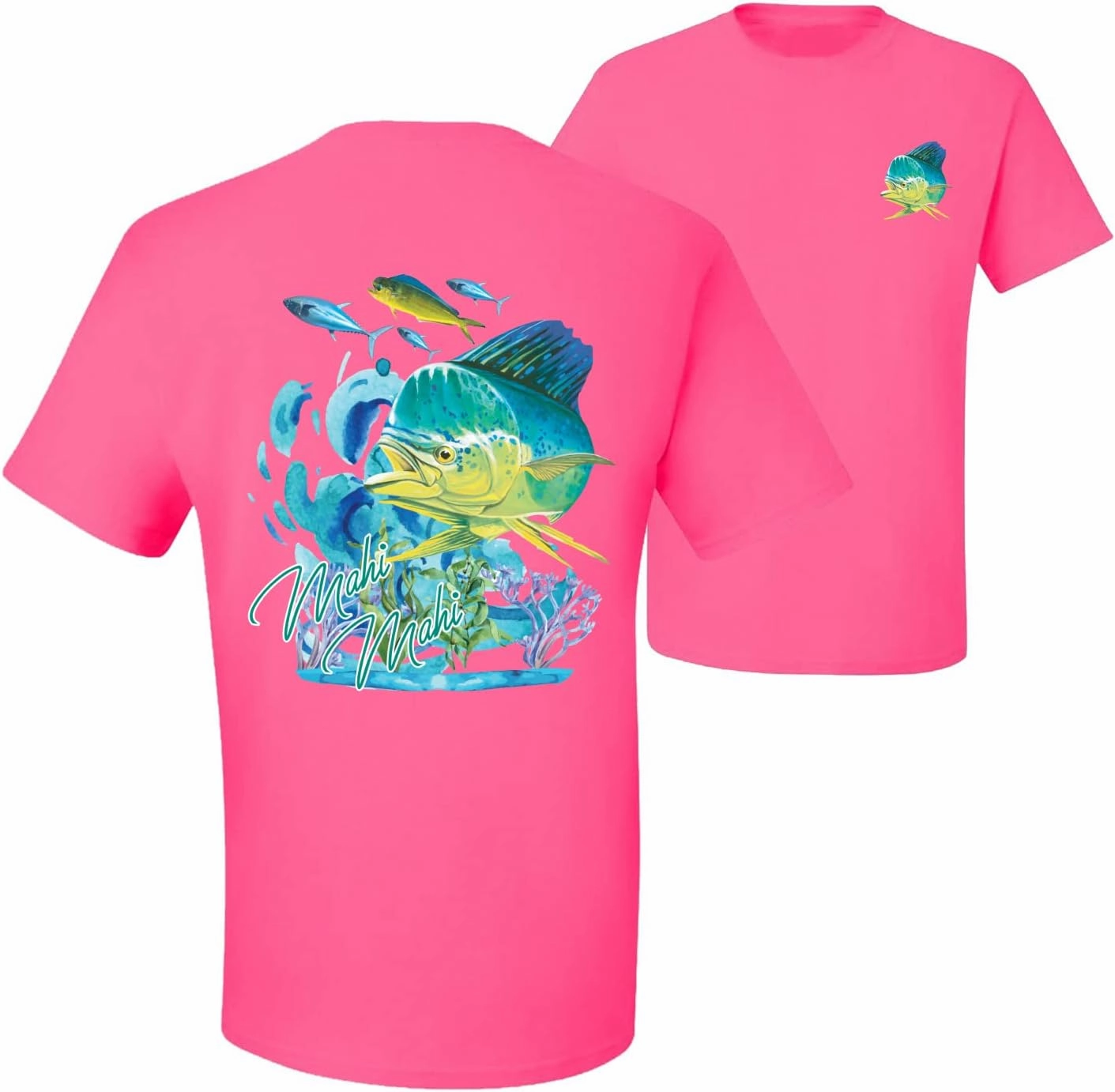 Classic Fresh Mahi Classic Nautical Fish Fishing Front and Back Men's T-Shirt