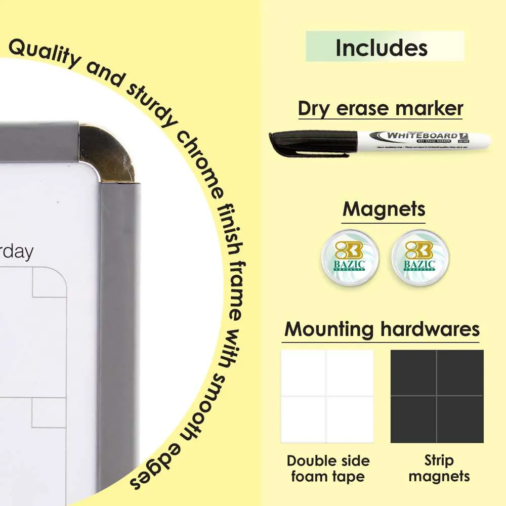CLASSIQUE Magnetic Dry Erase Calendar Board 11" X 14" w/ Marker & 2 Magnets
