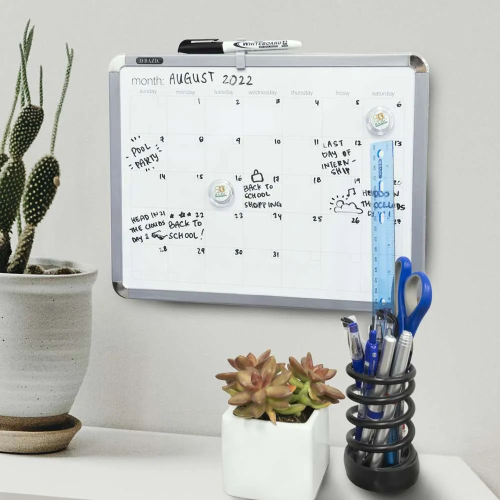 CLASSIQUE Magnetic Dry Erase Calendar Board 11" X 14" w/ Marker & 2 Magnets