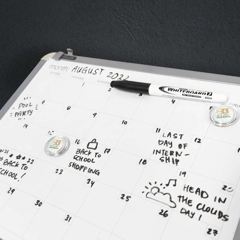 CLASSIQUE Magnetic Dry Erase Calendar Board 11" X 14" w/ Marker & 2 Magnets