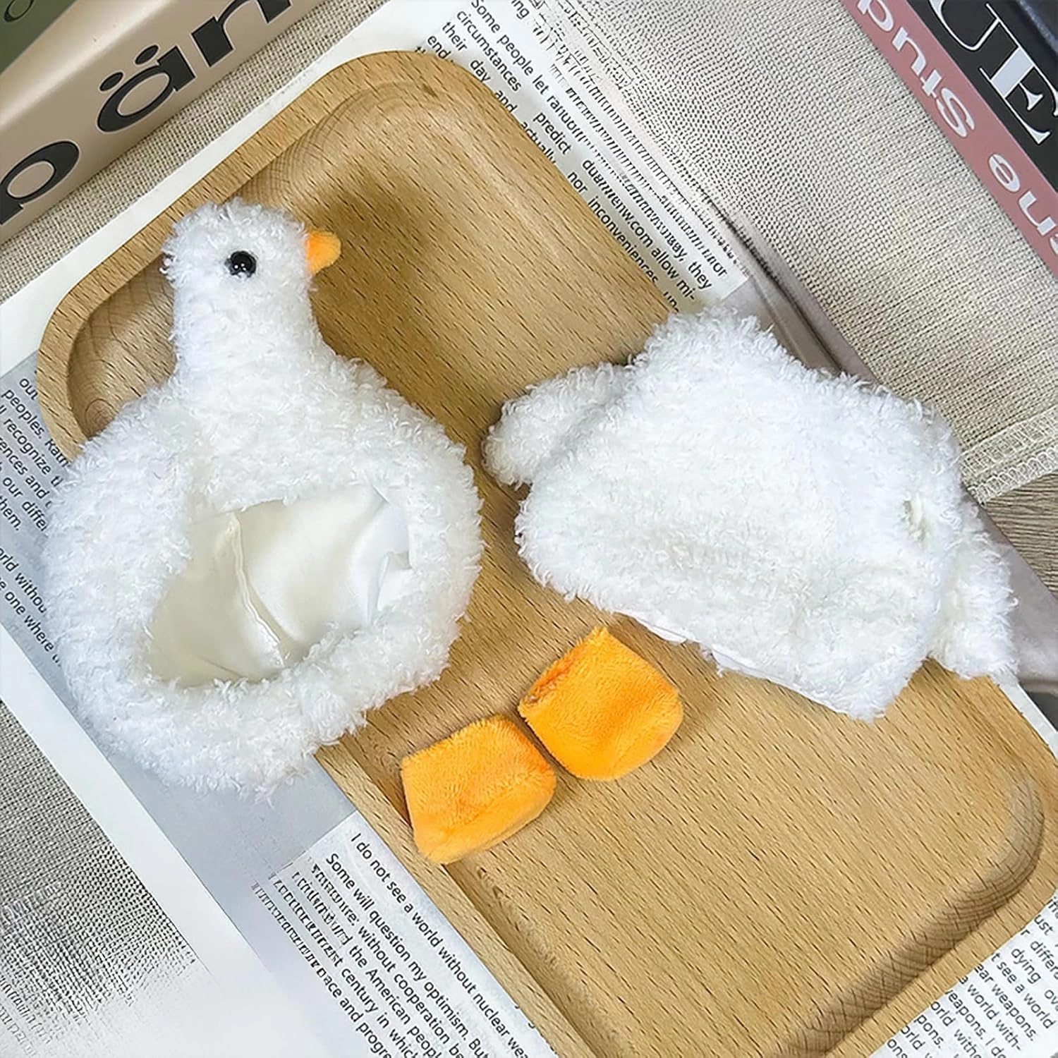 Clothes for 17cm Dolls, Cute Dinosaur Shark Bunny Outfit, Soft Accessories Set, Zip-Up Style (No Doll) White Swan