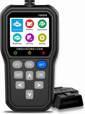 Cloud Printing OBD2 Scanner Battery Tester CAN Diagnostic Scan Tool IPS Color Screen Code Reader Engine Check Fault Light Scanner Car Diagnostic Scan Tools Read Voltage/Life for OBD2 Cars Since 1996