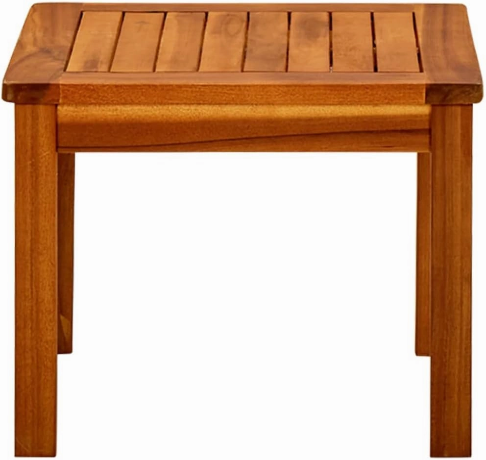 Coffee Table Natural Acacia Wood Outdoor Furniture, Camping, Dining Tables for Living, Kitchen, Balcony, Garden, Picnic 17.7x17.7 in