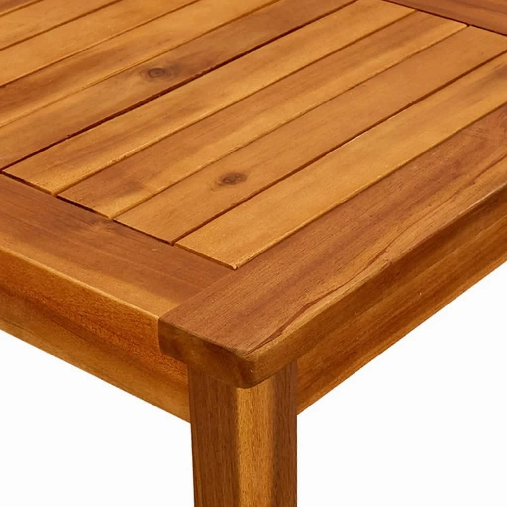 Coffee Table Natural Acacia Wood Outdoor Furniture, Camping, Dining Tables for Living, Kitchen, Balcony, Garden, Picnic 17.7x17.7 in