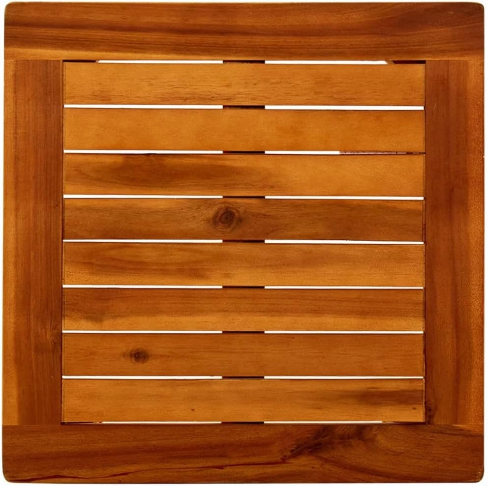 Coffee Table Natural Acacia Wood Outdoor Furniture, Camping, Dining Tables for Living, Kitchen, Balcony, Garden, Picnic 17.7x17.7 in