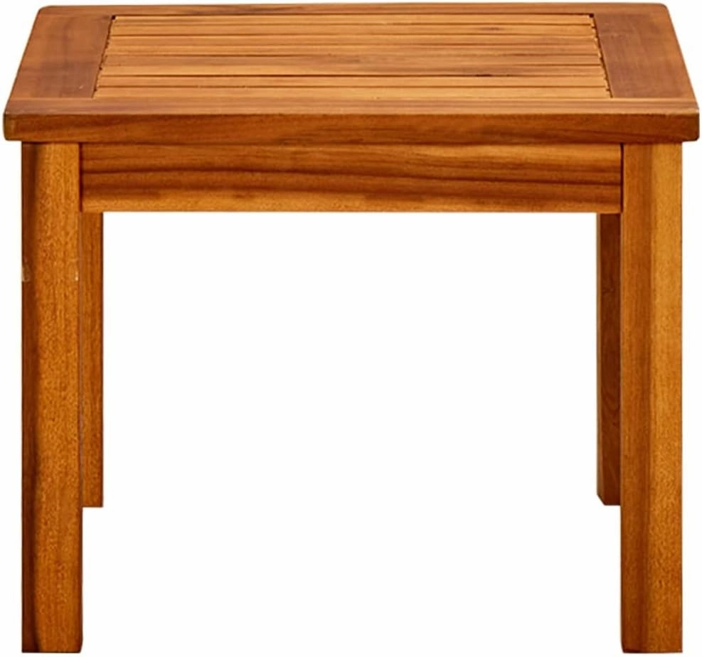 Coffee Table Natural Acacia Wood Outdoor Furniture, Camping, Dining Tables for Living, Kitchen, Balcony, Garden, Picnic 17.7x17.7 in