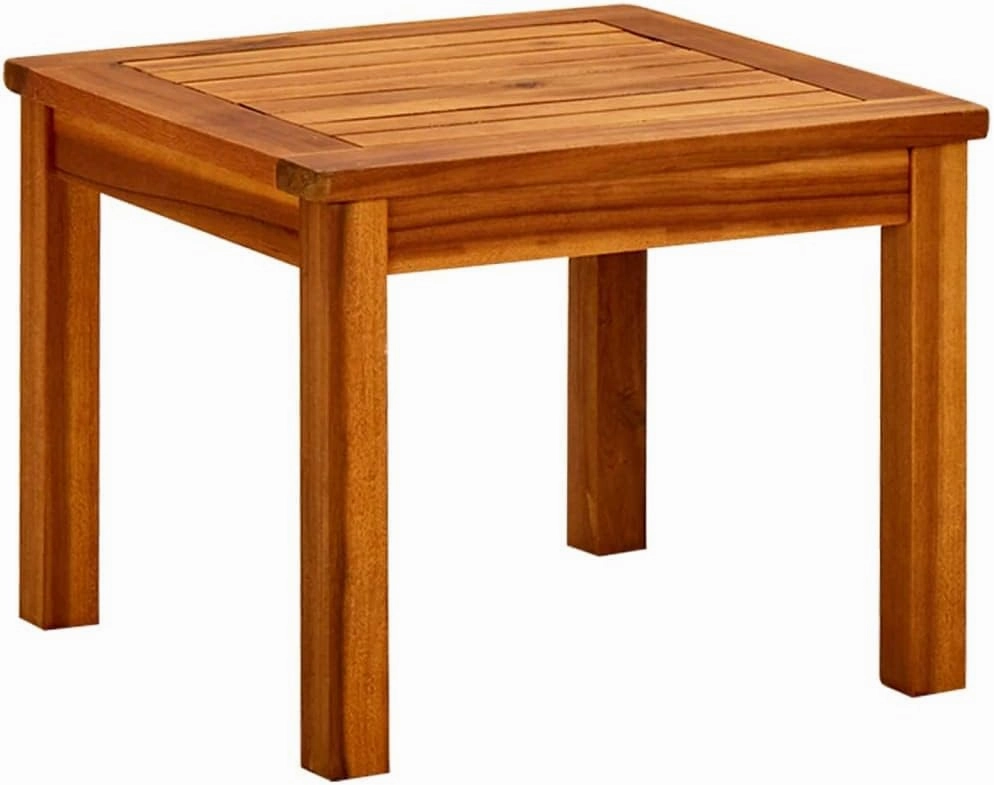 Coffee Table Natural Acacia Wood Outdoor Furniture, Camping, Dining Tables for Living, Kitchen, Balcony, Garden, Picnic 17.7x17.7 in