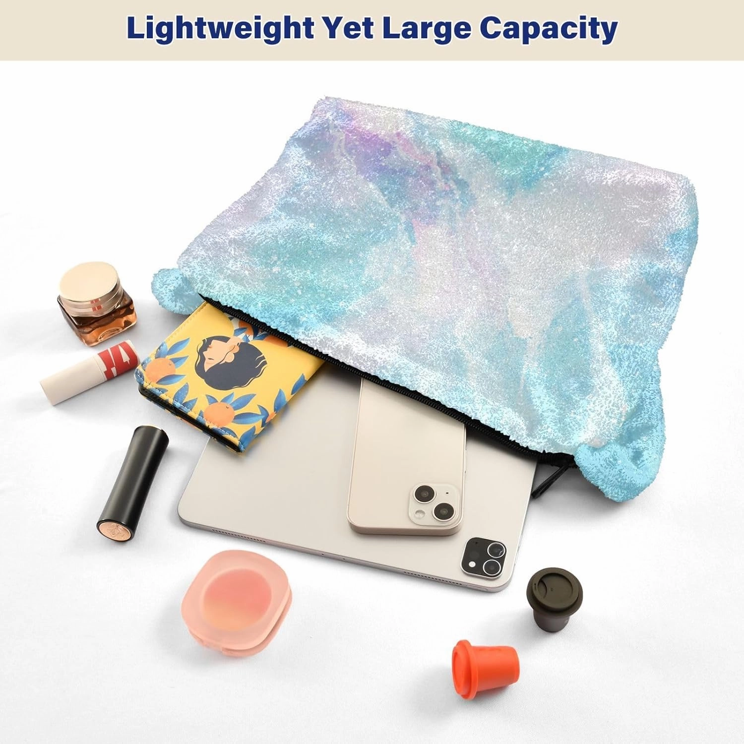 Colored Ink Fluffy Furry Tote Bag Large Fuzzy Cute Plush Bag Women Shoulder Handbag Purse for Autumn and Winter Multicolor 1