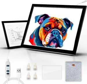 ColorWeaveArt A4 LED Pad with Case Tracing Light Box 10-Level Adjusted Brightness Super Bright Ultrathin Aluminum Frame Copy Board Diamond Art Light Board for Weeding Vinyl Diamond Painting Sketching
