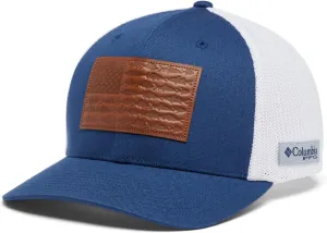 Columbia PFG Leather Fish Flag Mesh Ball Cap