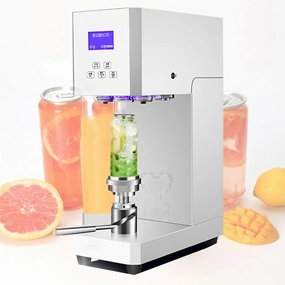 Commercial Cup Sealer Machine, 370W Electric Benchtop Can Seamer, 2.2in Diameter Cans Semi-Auto Cup Sealer Machine with HD Smart Display, Sealing Height Adjustable,Black (White)