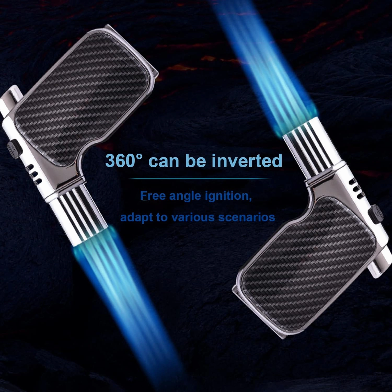 Commercial Multi-Function Cigar Lighter Portable Free-Angle Upside Down Pressing Zinc Alloy Straight Into Blue Flame Lightweight Portable