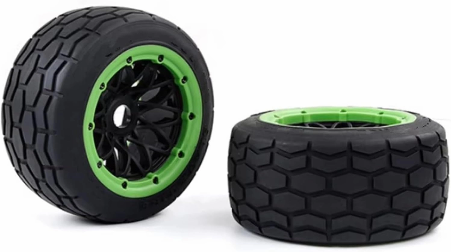 Compatible with HPI for ROFUN for BAHA for KM for ROVAN for BAHA 5B 1/5 Rc Car for Racing for Toys Parts Tire Front Rear Wheel Tyre Set RC Wheel Tires(Green)