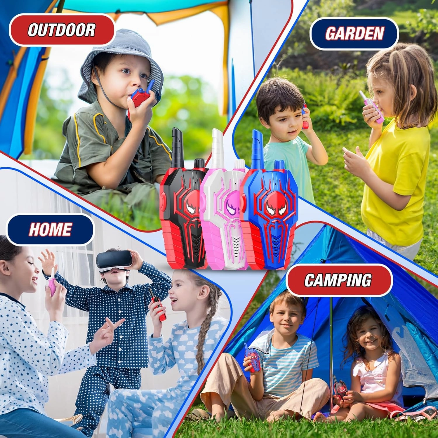 Cool Walkie Talkies for Kids Boys: 3 Pack Kids Walkie Talkies Toys Gifts for 3 4 5 6 7 8 Year Old Girls Boys Family Camping Outdoor Toys Two Way Radio Boy Girl Gift Age 3-8