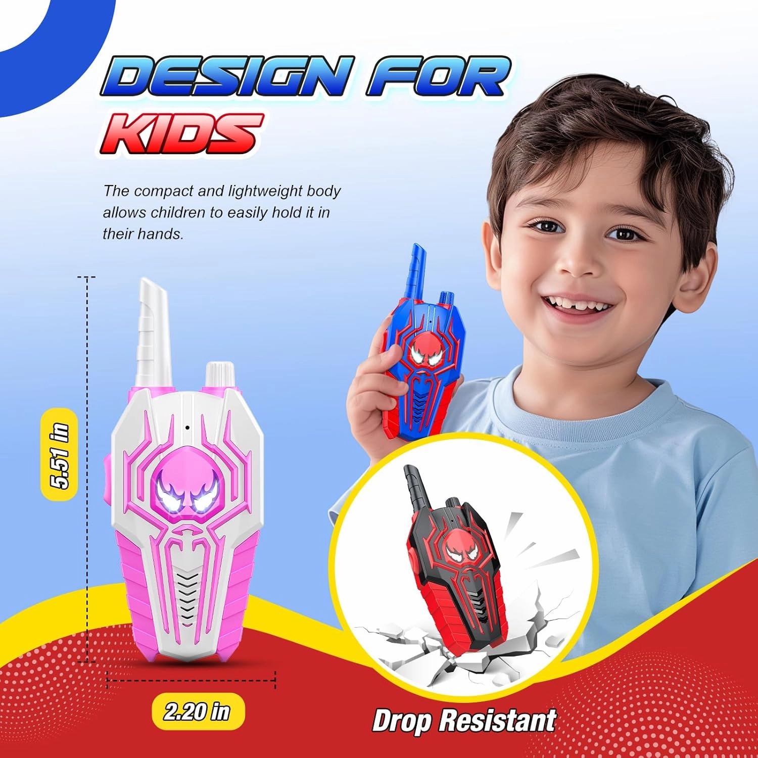 Cool Walkie Talkies for Kids Boys: 3 Pack Kids Walkie Talkies Toys Gifts for 3 4 5 6 7 8 Year Old Girls Boys Family Camping Outdoor Toys Two Way Radio Boy Girl Gift Age 3-8