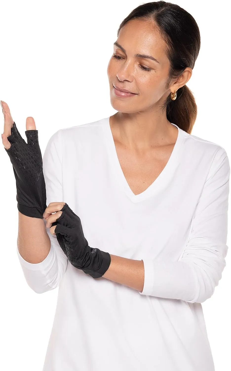Coolibar UPF 50  Men's Women's Ouray UV Fingerless Sun Gloves - Sun Protective