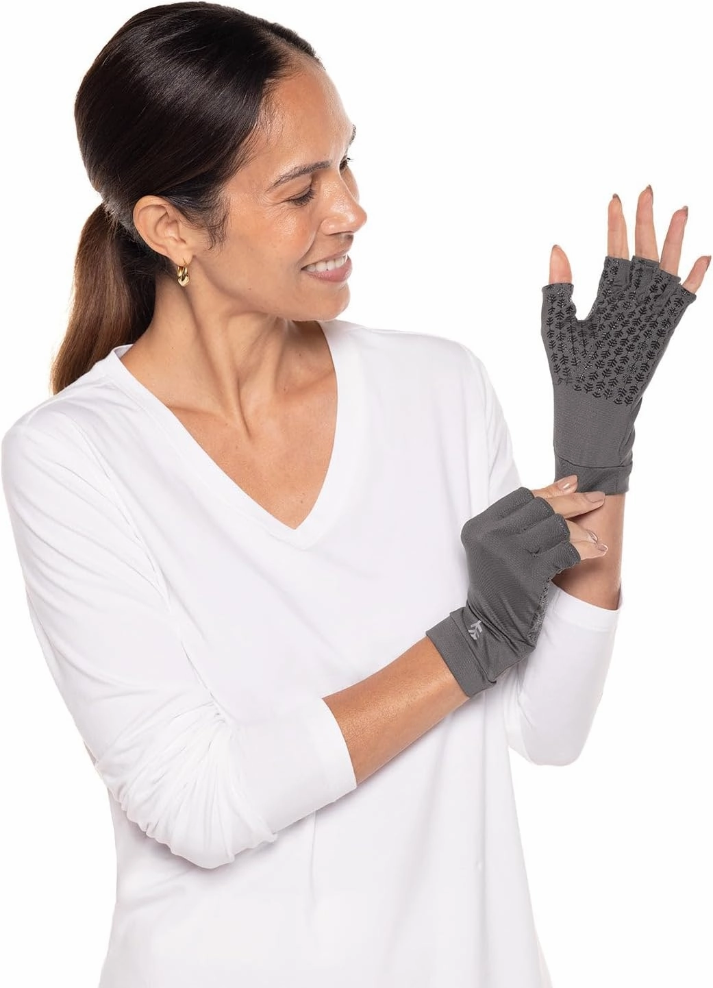Coolibar UPF 50  Men's Women's Ouray UV Fingerless Sun Gloves - Sun Protective